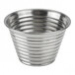 American Metalcraft RSC4 4 oz. Stainless Steel Round Ribbed Sauce Cup - 12/Case