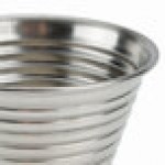 American Metalcraft RSC4 4 oz. Stainless Steel Round Ribbed Sauce Cup - 12/Case