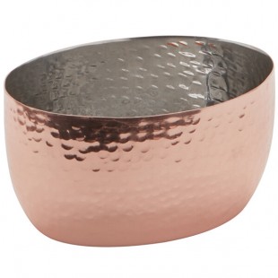 American Metalcraft HSC8 8 oz. Oval Hammered Copper Stainless Steel Sauce Cup - 4/Case American Metalcraft HSC8 8 oz. Oval Hammered Copper Stainless Steel Sauce Cup - 4/Case