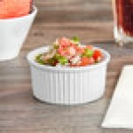 Acopa 5 oz. Bright White Fluted Porcelain Ramekin - 12/Pack