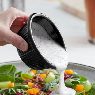 Acopa 6 oz. Black Fluted Melamine Ramekin - 12/Case Acopa 6 oz. Black Fluted Melamine Ramekin - 12/Case