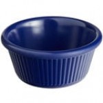 Acopa 6 oz. Black Fluted Melamine Ramekin - 12/Case