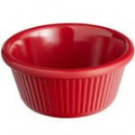 Acopa 6 oz. Black Fluted Melamine Ramekin - 12/Case