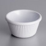 Acopa 6 oz. Black Fluted Melamine Ramekin - 12/Case