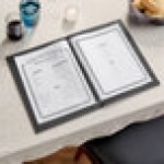 American Metalcraft MCTRLSBL Securit Faux Leather Menu Holder - Black