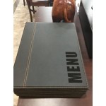 American Metalcraft MCTRLSBL Securit Faux Leather Menu Holder - Black