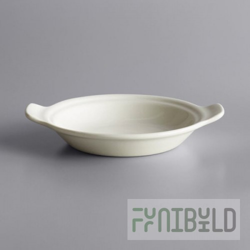 Libbey 950027745 Casablanca 12 oz. Cream White Medium Porcelain Shirred Egg Dish - 24/Case