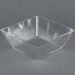 American Metalcraft CRGSQ117 228 oz. Square Clear Rain-Splashed Styrene Bowl American Metalcraft CRGSQ117 228 oz. Square Clear Rain-Splashed Styrene Bowl