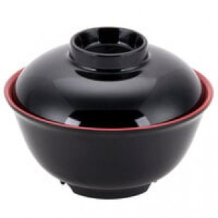 GET B-95-BK Nara 8 oz. Black Matte Round Melamine Bowl with Lid - 12/Case GET B-95-BK Nara 8 oz. Black Matte Round Melamine Bowl with Lid - 12/Case