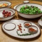 GET B-81-CRM Pottery Market 8 oz. Glazed Cream Melamine Bowl with Brown Trim - 24/Case