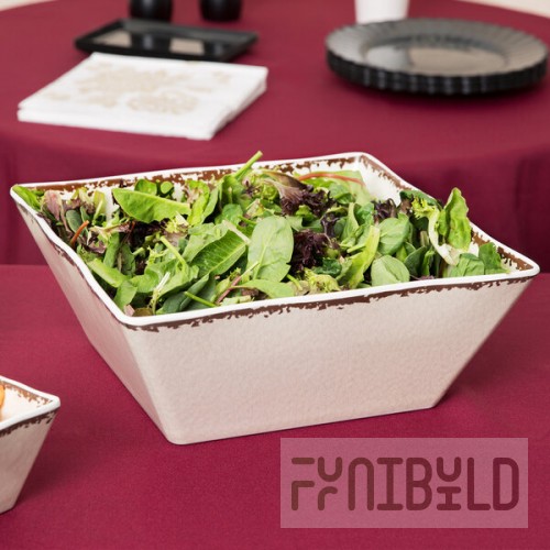 American Metalcraft AWMSQ73 Endurance 58 oz. Square Melamine Serving Bowl - Antique White