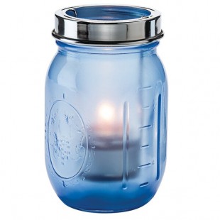 Hollowick 1610SDBL Firefly Dark Blue Satin Jar with Tealight Cradle Hollowick 1610SDBL Firefly Dark Blue Satin Jar with Tealight Cradle