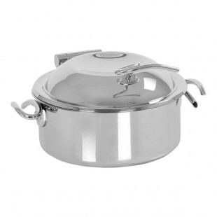 Cal-Mil 5 Qt. Round Stainless Steel Induction Chafer with Soft-Close Lid 23406-49 Cal-Mil 5 Qt. Round Stainless Steel Induction Chafer with Soft-Close Lid 23406-49