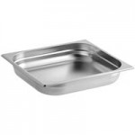 Acopa Voyage 5 Qt. 2/3 Size Stainless Steel Induction Chafer with Glass Top and Soft-Close Lid