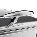 Acopa Voyage 5 Qt. 2/3 Size Stainless Steel Induction Chafer with Glass Top and Soft-Close Lid