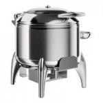 Acopa Voyage 5 Qt. 2/3 Size Stainless Steel Induction Chafer with Glass Top and Soft-Close Lid