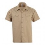 Mercer Culinary Metro Edge Unisex Olive Short Sleeve Brewer / Work Shirt - 2XL Mercer Culinary Metro Edge Unisex Olive Short Sleeve Brewer / Work Shirt - 2XL