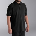 National Patrol by Henry Segal Unisex Customizable Black Short Sleeve Pique Polo Shirt with Wood Buttons - Cotton / Poly Blend - L National Patrol by Henry Segal Unisex Customizable Black Short Sleeve Pique Polo Shirt with Wood Buttons - Cotton / Poly Blend - L