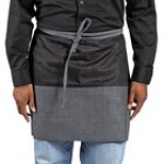 Uncommon Chef 3129 Pinstripe Customizable Denim Ardor Waist Apron with Black Webbing and 3 Pockets - 18