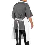 Uncommon Chef 3004 White Customizable Poly-Cotton Twill Bib Apron with 3 Pockets - 34