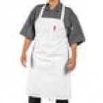 Uncommon Chef 3004 White Customizable Poly-Cotton Twill Bib Apron with 3 Pockets - 34