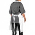 Uncommon Chef 3004 White Customizable Poly-Cotton Twill Bib Apron with 3 Pockets - 34