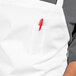 Uncommon Chef 3004 White Customizable Poly-Cotton Twill Bib Apron with 3 Pockets - 34