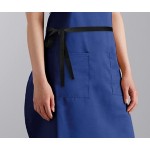 Choice Royal Blue Poly-Cotton Adjustable Bib Apron with 2 Pockets and Black Webbing Accents - 32