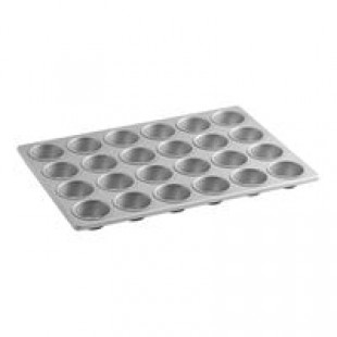 Baker's Lane 24 Cup 3.8 oz. Glazed Aluminized Steel Muffin / Cupcake Pan - 26