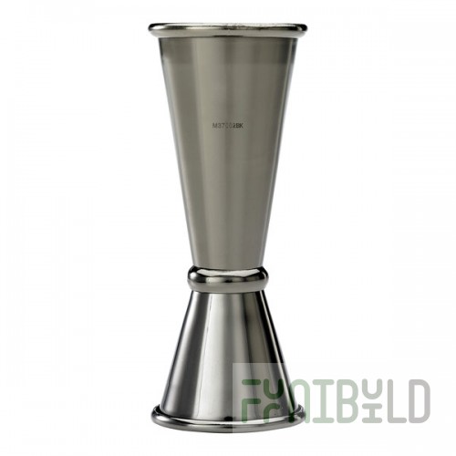 Barfly® M37002BK 25 mL & 50 mL (0.85 oz. & 1.7 oz.) Gun Metal Black Japanese Style Jigger