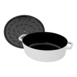 Staub 6.25 Qt. White Enameled Cast Iron Oval Dutch Oven 1027850