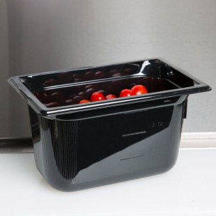 Vollrath 8046420 Super Pan® 1/4 Size Black Polycarbonate Food Pan - 6 Vollrath 8046420 Super Pan® 1/4 Size Black Polycarbonate Food Pan - 6