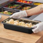 Carlisle 3086003 StorPlus 1/3 Size Black High Heat Plastic Food Pan - 2 1/2