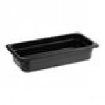 Carlisle 3086003 StorPlus 1/3 Size Black High Heat Plastic Food Pan - 2 1/2