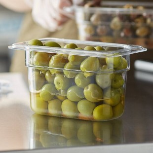Vigor 1/9 Size Clear Polycarbonate Food Pan - 4 Vigor 1/9 Size Clear Polycarbonate Food Pan - 4