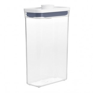 OXO Good Grips 1.9 Qt. Clear Rectangular SAN Plastic Food Storage Container with White POP Lid OXO Good Grips 1.9 Qt. Clear Rectangular SAN Plastic Food Storage Container with White POP Lid