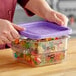 Vigor 2 and 4 Qt. Purple Allergen-Free Square Polypropylene Food Storage Container Lid
