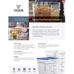 Vigor 2 and 4 Qt. Purple Allergen-Free Square Polypropylene Food Storage Container Lid