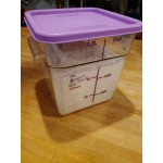 Vigor 2 and 4 Qt. Purple Allergen-Free Square Polypropylene Food Storage Container Lid