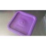 Vigor 2 and 4 Qt. Purple Allergen-Free Square Polypropylene Food Storage Container Lid