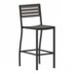 Flash Furniture Lark Gray Wash Faux Teak Slat Stackable Barstool Flash Furniture Lark Gray Wash Faux Teak Slat Stackable Barstool