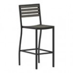 Flash Furniture Lark Gray Wash Faux Teak Slat Stackable Barstool Flash Furniture Lark Gray Wash Faux Teak Slat Stackable Barstool