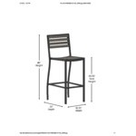 Flash Furniture Lark Gray Wash Faux Teak Slat Stackable Barstool Flash Furniture Lark Gray Wash Faux Teak Slat Stackable Barstool