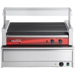 Avantco RG1850NS 50 Hot Dog Non-Stick Roller Grill with 48 Bun Warmer and Pass-Through Canopy - 120V, 1460W