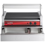 Avantco RG1850NS 50 Hot Dog Non-Stick Roller Grill with 48 Bun Warmer and Pass-Through Canopy - 120V, 1460W