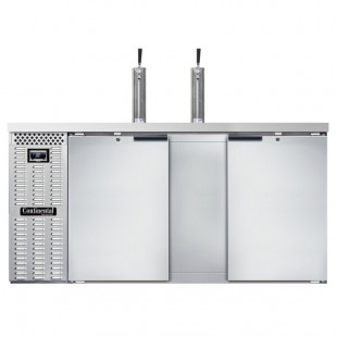 Continental Refrigerator KC69-N-SS Double Tap Kegerator Beer Dispenser - Stainless Steel, (3) 1/2 Keg Capacity Continental Refrigerator KC69-N-SS Double Tap Kegerator Beer Dispenser - Stainless Steel, (3) 1/2 Keg Capacity