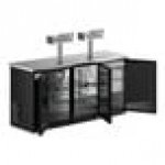 Avantco UDD-72-HC (2) Four Tap Shallow Depth Kegerator Beer Dispenser - Black, (3) 1/2 Keg Capacity