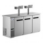 Avantco UDD-72-HC (2) Four Tap Shallow Depth Kegerator Beer Dispenser - Black, (3) 1/2 Keg Capacity