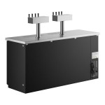 Avantco UDD-72-HC (2) Four Tap Shallow Depth Kegerator Beer Dispenser - Black, (3) 1/2 Keg Capacity