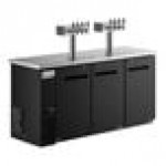 Avantco UDD-72-HC (2) Four Tap Shallow Depth Kegerator Beer Dispenser - Black, (3) 1/2 Keg Capacity